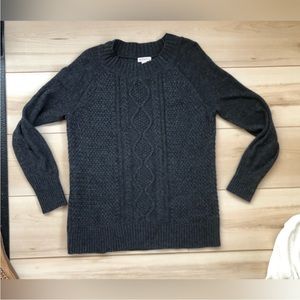 Merona women’s dark grey cable knit sweater size large